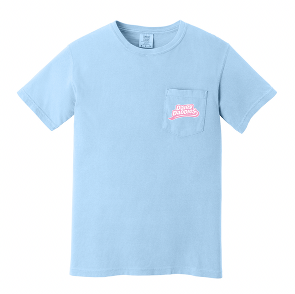 Comfort Colors Baby Blue Dairy Daddies Pocket T-Shirt