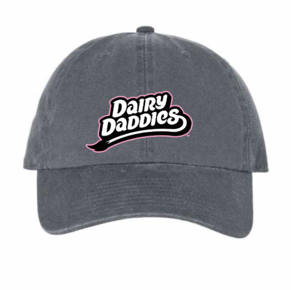 Dairy Daddies Script Charcoal Dad Hat
